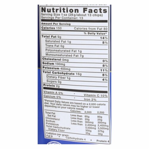Kettle Brand - Potato Chps Sea Salt & Vngar - Case of 9 - 13 OZ Perspective: back