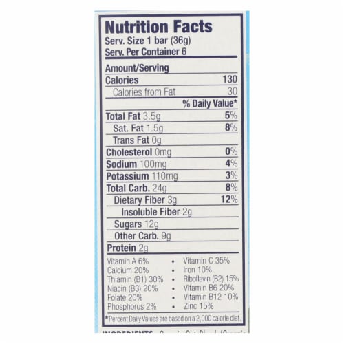 Clif Kid ZBar - Organic ZBar - Chocolate Chip 7.62 oz. - Pack of 9 Perspective: back