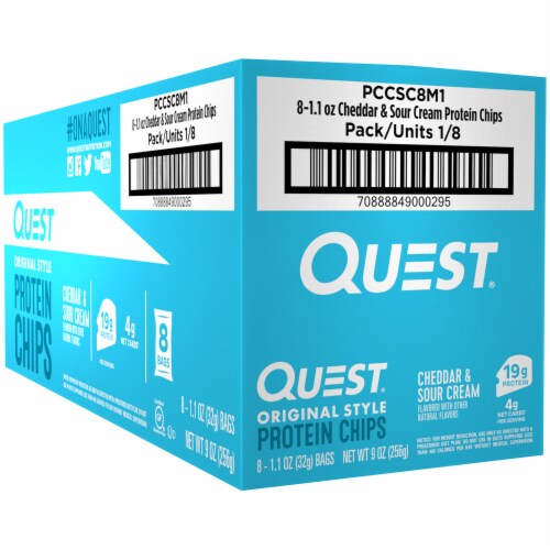 Quest Original Style Cheddar & Sour Cream Protein Chips Perspective: back