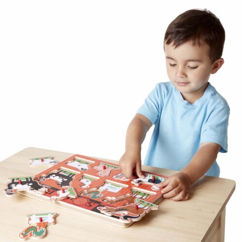 Melissa & Doug® Hand Crafted Farm Animals Sound Puzzle Perspective: bottom