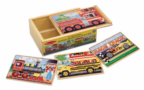 Melissa & Doug® Vehicle Puzzles in a Box Perspective: bottom