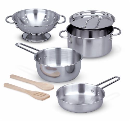 Melissa & Doug® Let's Play House! Stainless Steel Pots and Pans Playset Perspective: bottom