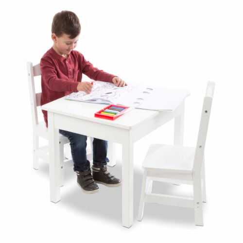 Melissa & Doug® Wooden Table & Chairs - White Perspective: bottom