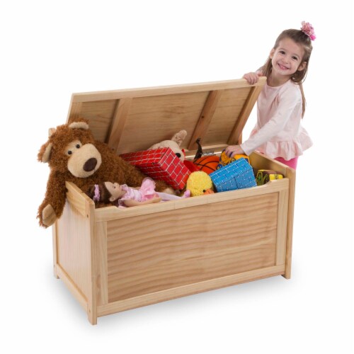 Melissa & Doug® Wooden Toy Chest - Honey Perspective: bottom
