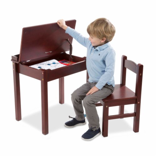 Melissa & Doug® Wooden Lift-Top Desk & Chair - Espresso Perspective: bottom