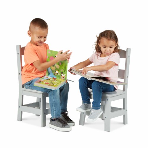 Melissa & Doug® Wooden Chair Pair - Gray Perspective: bottom