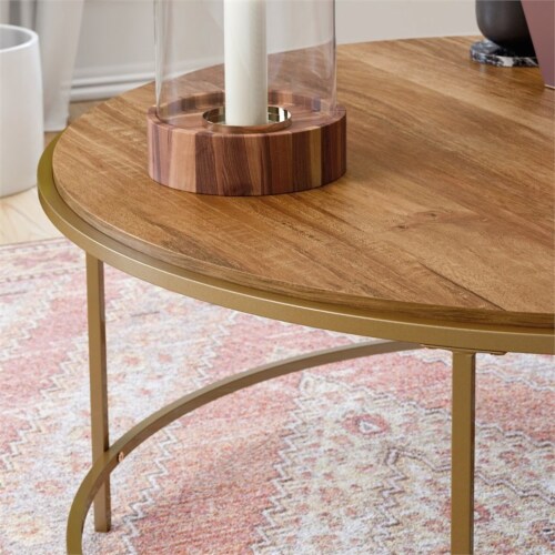 Sauder International Lux Engineered Wood Coffee Table in Sindoori Mango