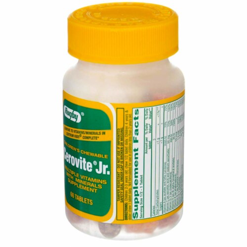 Rugby Cerovite Jr. Children's Vitamin & Mineral Supplement Chewable Tablets, 60 Ct Perspective: bottom