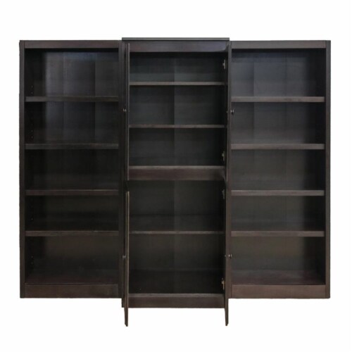 Espresso wood bookshelf discount