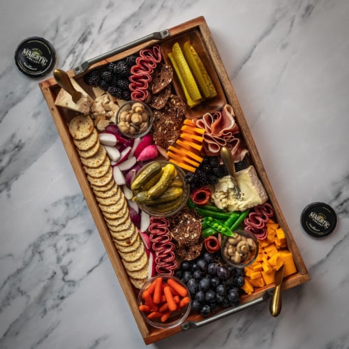 Majestic Picklery Premium Medium Heat Hot Sauce Savory Kosher Baby Dill Pickles Perspective: bottom