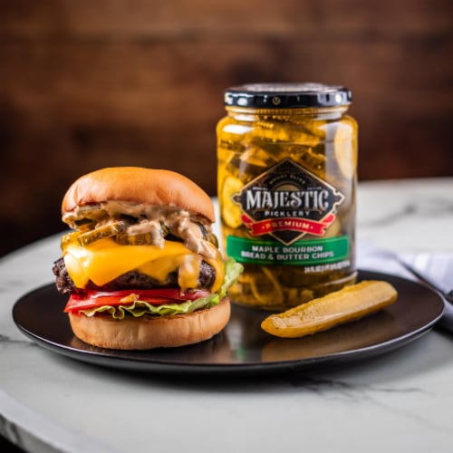 Majestic Picklery Premium Maple Bourbon Bread & Butter Chips Perspective: bottom