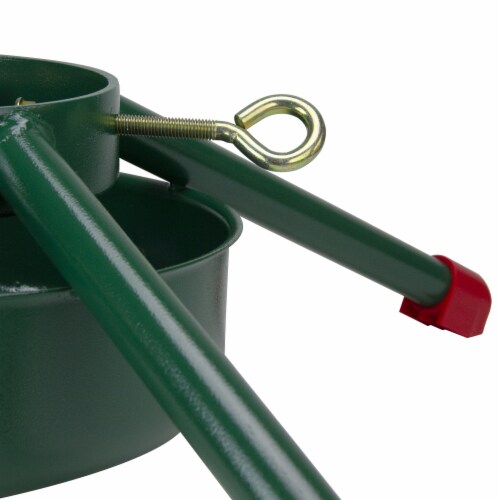 Jack Post 29.5 Green and Red Christmas Tree Stand Real Live Trees Up to 12' Tall Perspective: bottom