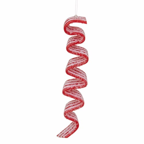 Northlight 6ct Red and White Striped Ribbon Candy Christmas Ornaments 5.75 Perspective: bottom