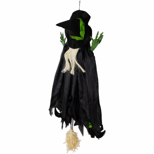 Northlight 4' Crashed Giant Tree Trunk Witch Hanging Halloween Decoration Perspective: bottom