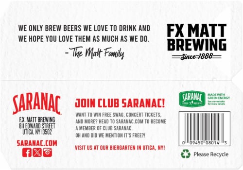 Saranac® Blueberry Blonde Ale Perspective: bottom