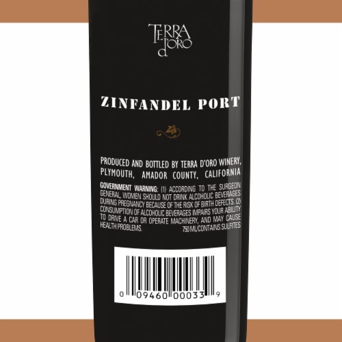 Terra D'Oro Zinfandel Port California Red Wine Perspective: bottom