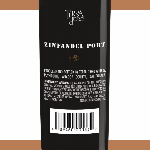 Terra D'Oro Zinfandel Port California Red Wine Perspective: bottom