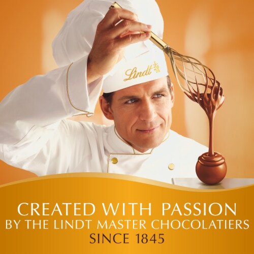 Lindt LINDOR Caramel Milk Chocolate Candy Truffles Perspective: bottom