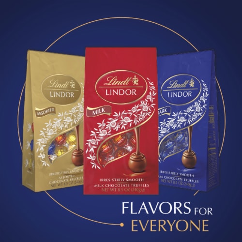 Lindt LINDOR Dark Chocolate Candy Truffles Perspective: bottom