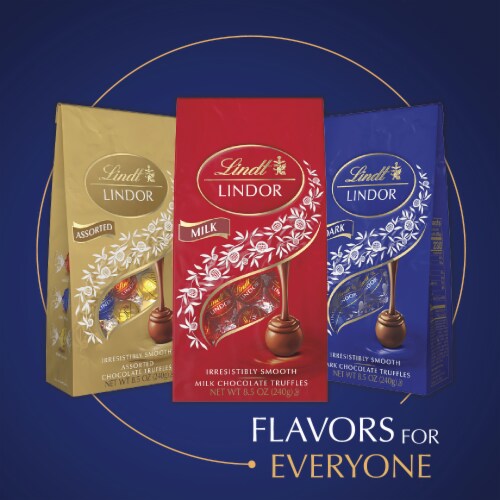 Lindt LINDOR Dark Chocolate Candy Truffles Perspective: bottom