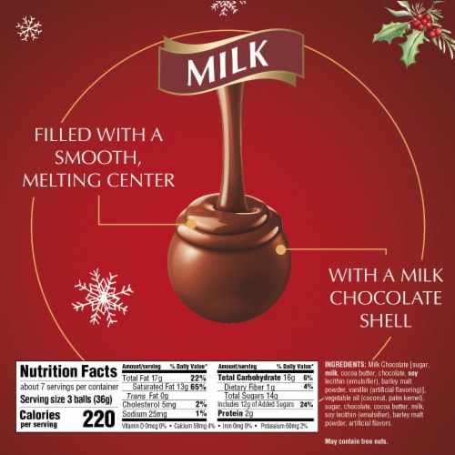 Lindt LINDOR Milk Chocolate Christmas Candy Truffles Bag Perspective: bottom