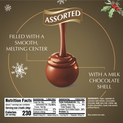 Lindt LINDOR Assorted Chocolate Christmas Candy Truffles Bag Perspective: bottom