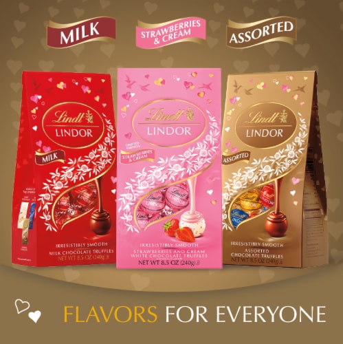 Lindt LINDOR Valentine's Day Assorted Chocolate Candy Truffles Bag Perspective: bottom