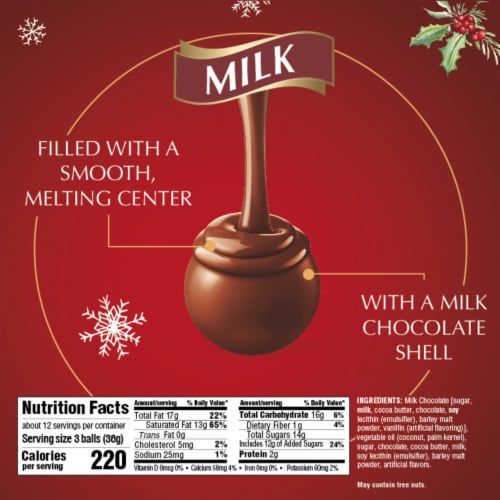 Lindt LINDOR Milk Chocolate Christmas Candy Truffles Bag Perspective: bottom