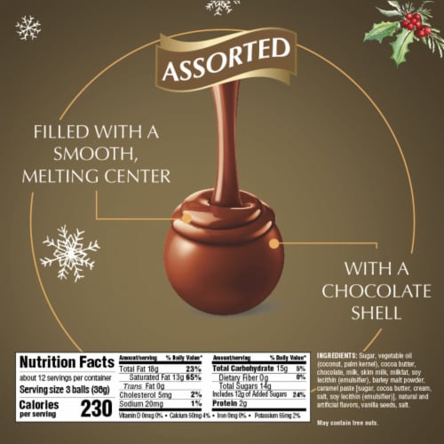 Lindt LINDOR Assorted Chocolate Christmas Candy Truffles Perspective: bottom