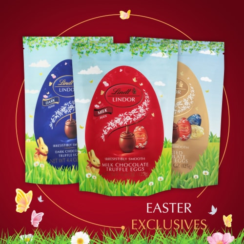 Lindt LINDOR Milk Chocolate Easter Candy Truffle Eggs Pouch Perspective: bottom