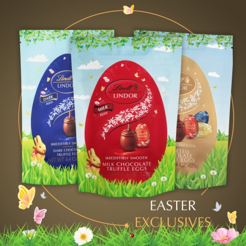 Lindt LINDOR Assorted Chocolate Easter Candy Truffle Eggs Pouch Perspective: bottom