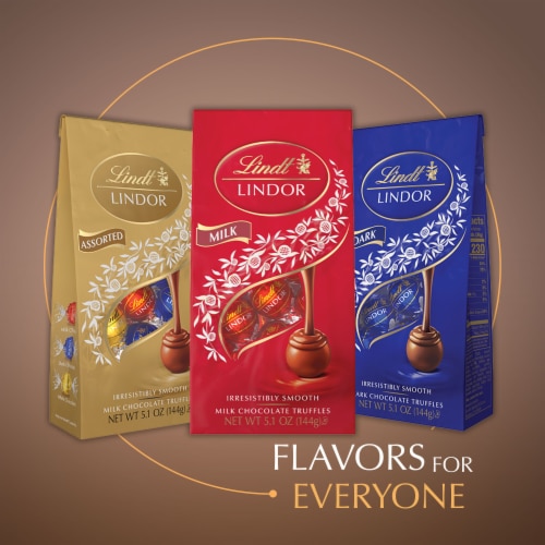 Lindt Lindor Fudge Swirl Milk Chocolate Candy Truffles Perspective: bottom
