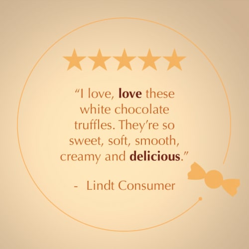 Lindt LINDOR White Chocolate Candy Truffles Bag Perspective: bottom