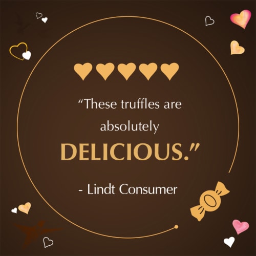 Lindt LINDOR Valentine's 70% Extra Dark Chocolate Candy Truffles Bag Perspective: bottom