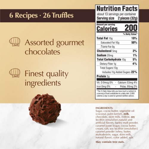 Lindt Gourmet Truffles Assorted Chocolate Candy Gift Box Perspective: bottom