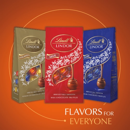Lindt LINDOR Almond Butter Milk Chocolate Candy Truffles Perspective: bottom