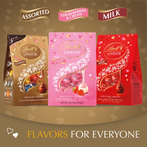 Lindt LINDOR Valentine's Day Assorted Chocolate Candy Truffles Bag Perspective: bottom