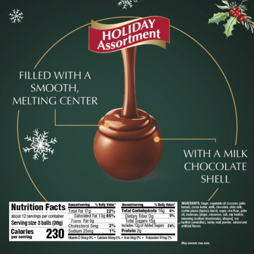 Lindt LINDOR Holiday Assortment Chocolate Christmas Candy Truffles Bag Perspective: bottom