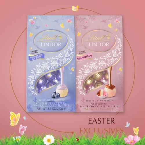Lindt LINDOR Neapolitan White Chocolate Easter Candy Truffles Mini Bag Perspective: bottom