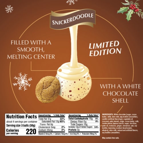 Lindt LINDOR Snickerdoodle White Chocolate Christmas Candy Truffles Bag Perspective: bottom