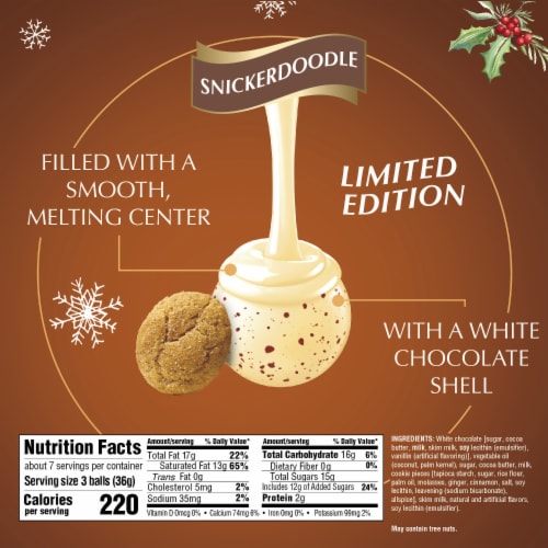 Lindt LINDOR Snickerdoodle White Chocolate Christmas Candy Truffles Bag Perspective: bottom