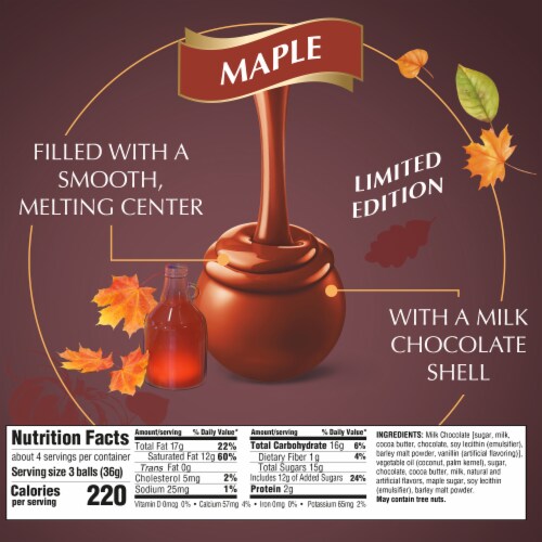 Lindt LINDOR Maple Milk Chocolate Candy Truffles Perspective: bottom