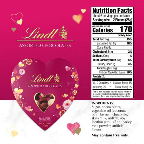 Lindt Valentine's Day Gourmet Truffles Assorted Chocolate Candy Heart Gift Box Perspective: bottom