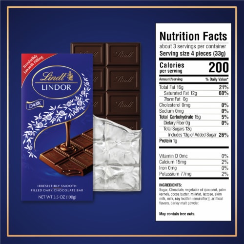 Lindt LINDOR Dark Chocolate Candy Truffle Bar Perspective: bottom