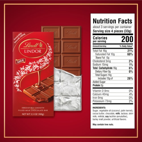 Lindt LINDOR Milk Chocolate Candy Truffle Bar Perspective: bottom