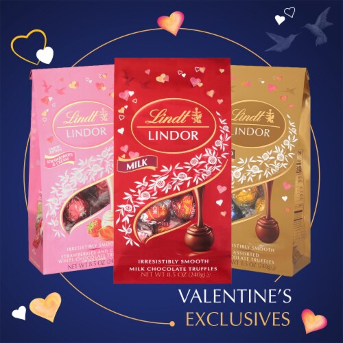 Lindt LINDOR Dark Chocolate Candy Truffles Valentine's Day Chocolate Bag Perspective: bottom