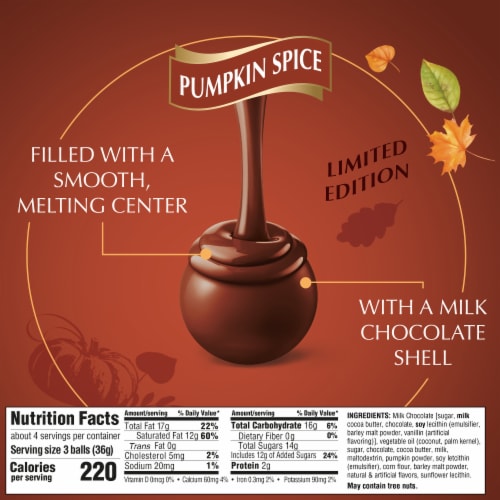Lindt LINDOR Fall Pumpkin Spice Milk Chocolate Candy Truffles Bag Perspective: bottom