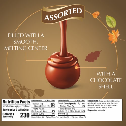Lindt LINDOR Fall Assorted Chocolate Candy Truffles Bag Perspective: bottom