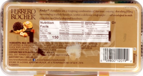 Ferrero Rocher Gourmet Hazelnut Milk Chocolate, Candy Gift Box Perspective: bottom