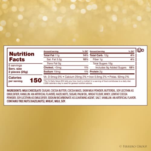 Ferrero Rocher, Milk Chocolate and Hazelnut, Easter Basket Candy, 12 Count Perspective: bottom